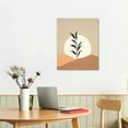 thumbnail image 3 of COMIO Minimalist Boho Wall Art, Boho Wall Decor, Framed Canvas Wall Art Sun Moon Palm Leaf Mountain Rainbow Beige Artwork Prints, Office, Boho Room Decor, 3 of 5