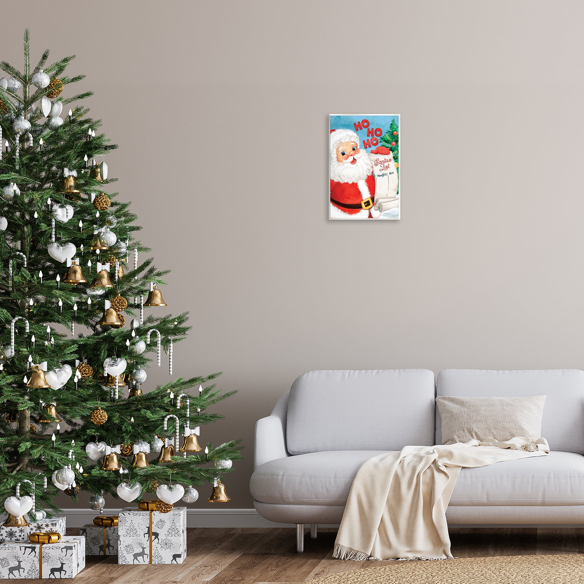 Stupell Industries Santa's Naughty Nice List Holiday Painting Unframed Art Print Wall Art, 13 x 19