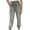 Gray, variant on Aoochasliy Womens Pants Petite Solid Color Pockets Bandage Elastic Waist Comfortable Harem Pants