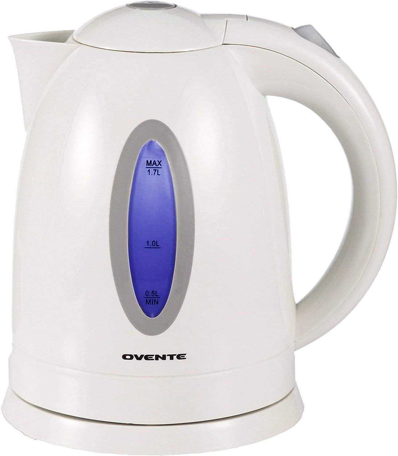 Auto Shutoff Function and Boil Dry Protection Ovente Electric Water Kettle 1.7 Liter with LED Indicator Light KP72G BPA-Free 1100 Watts Fast & Concealed Heating Element Green