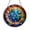 Stained Glass 5.9 Inch, variant on Stained glass look concentric circle panel, bright round mosaic window ornament for modern homes
