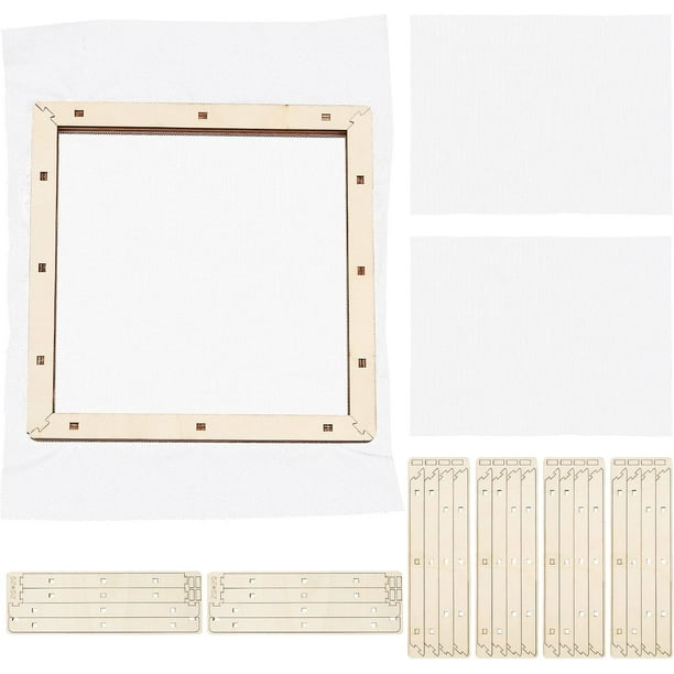 Juego de 3 moldes de madera para hacer papel, marco rectangular de madera de 20x20 cm con pantalla de gasa.