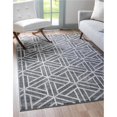 thumbnail image 1 of Unique Loom 3149035 7 x 10 ft. Matrix Trellis Motif Rectangular Rug, Dark Gray, 1 of 2