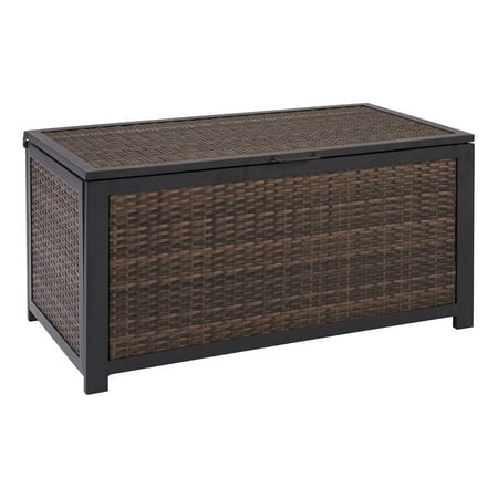 - Mainstays Cassel Outdoor Wicker Deck Storage Box in Espresso