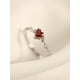 thumbnail image 1 of 1pc S925 Silver Plated With 14k Gold And White Gold Women's Ring With Heart Shaped Ruby & Cubic Zirconia Stone In Japanese Style, Elegant And Fresh, Nice Gift For Girls, 1 of 5
