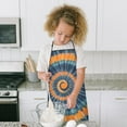 thumbnail image 4 of Orange Blue Tie Dye Mandala Pattern Kids Aprons for Girls and Boys,Adjustable Neck Strap Toddler Aprons for Kids Cooking Baking, 4 of 6