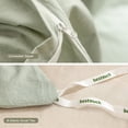 thumbnail image 6 of BESTOUCH Duvet Cover Set Cal King 100% Washed Cotton Linen Feel Soft Chic Lightweight 3Pcs (Sage Green, 104"x98"), 6 of 7