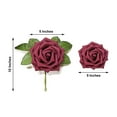 thumbnail image 3 of Efavormart 24Pcs Artificial Flowers Real Touch Burgundy Foam Roses Wired Stem Perfect for DIY Wedding Bouquets Centerpieces Bridal Shower Party Home Decor Flower Arrangement, 3 of 11