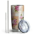 thumbnail image 2 of 20 Oz Pioneer Flower Coffee Tumbler Double Wall Insulated Stainless Steel Water Bottle | Metal Reusable Thermoses Flask with Cup Cap | Leak & Sweat Proof with Anti-Dust Lid, 2 of 7