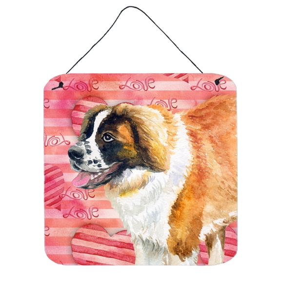 Saint Bernard Love Wall or Door Hanging Prints Red