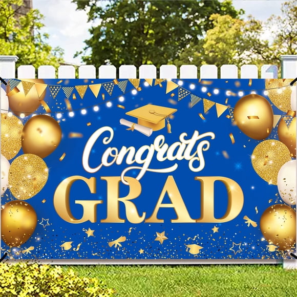 Banderín de graduación KatChon con felicitaciones a los graduados de 2025, 180 x 112 cm
