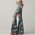 thumbnail image 2 of Aocisk Collants de Mode pour Femmes Taille Haute Motif Floral Imprimé Pantalon Évasé pour Femmes avec Design à la Mode Rouge TG, 2 of 6