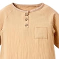 thumbnail image 6 of Teyfeniy 0.5-2T Toddlers Baby Rompers with Matching Hat 2 Piece Set Button Down Jumpsuits Long Sleeve Cute Comfy Casual Crew Neck Newborn Infant Outfit Set, 6 of 6