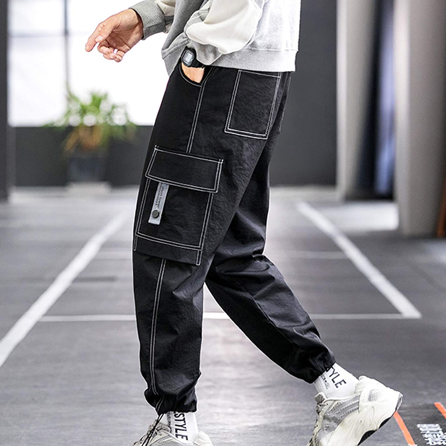 Lu's Chic Men's Jogger Cargo Pants 