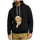 thumbnail image 2 of Ceisia Men's Loose Fit Hooded Sweatshirt with Large Pet Pocket & Puppy Print for Casual Wear Black XXL Gifts, 2 of 5