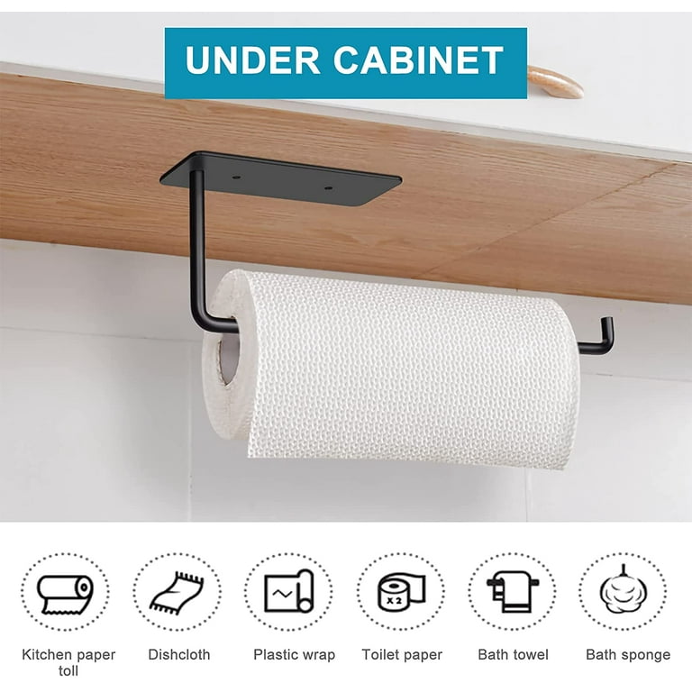 Wall Mount Paper Towel Holder Self Adhesive Stick Under Cabinet Kitchen  Bathroom