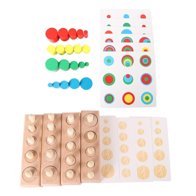 Juguetes Montessori de , Cilindro de Enchufe de Color, Clasificación, Juegos de de , Tablero de Rompecabezas, Juguete iños con CUTICAT juguetes de madera montessori