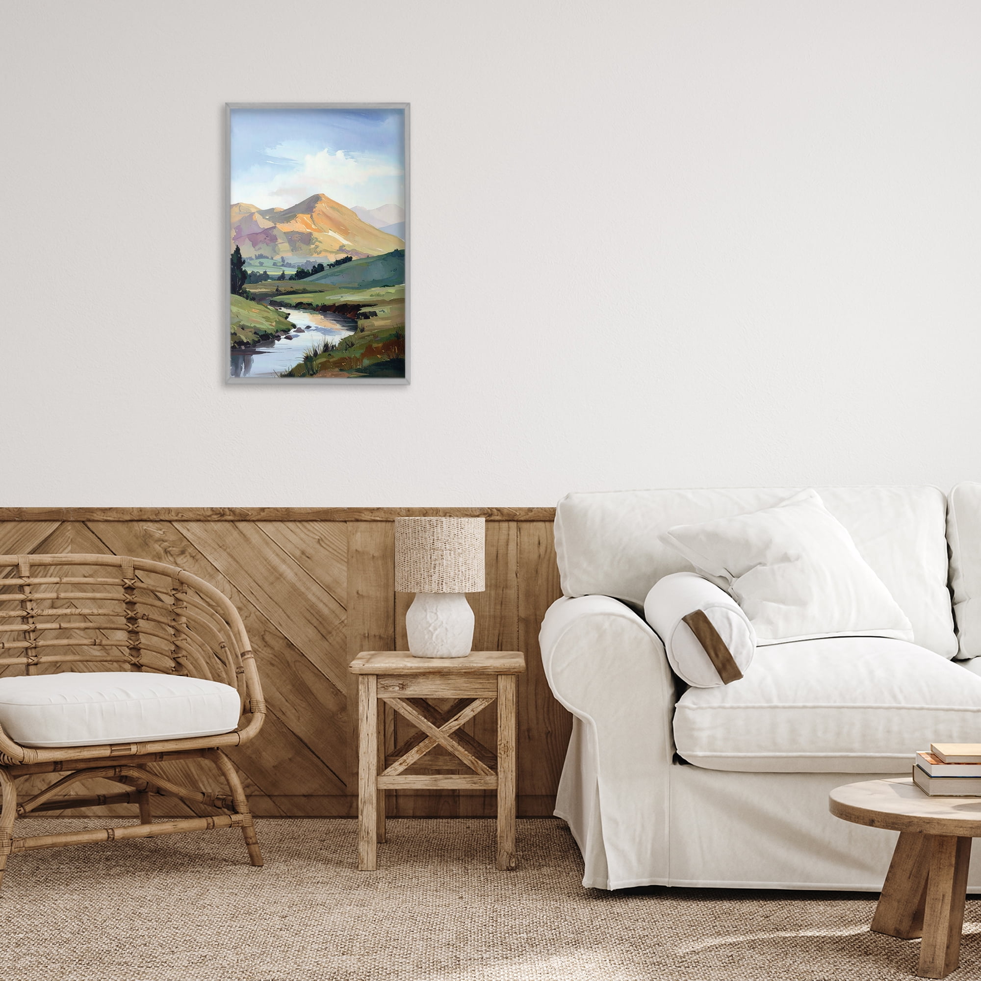 Stupell Industries Across The Valley Gray Framed Giclee Art, design by Alonza Saunders