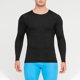 thumbnail image 1 of Blusas y camisas de manga larga con cuello redondo para hombre, estilo casual, de color liso, para correr, fitness, secado rápido, de poliéster., 1 of 8