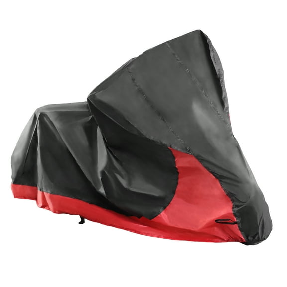 Unique Bargains Motorcycle Cover Motorbike Cover Universal Waterproof Outdoor Rain Sun Protection 210D XXL Black Red