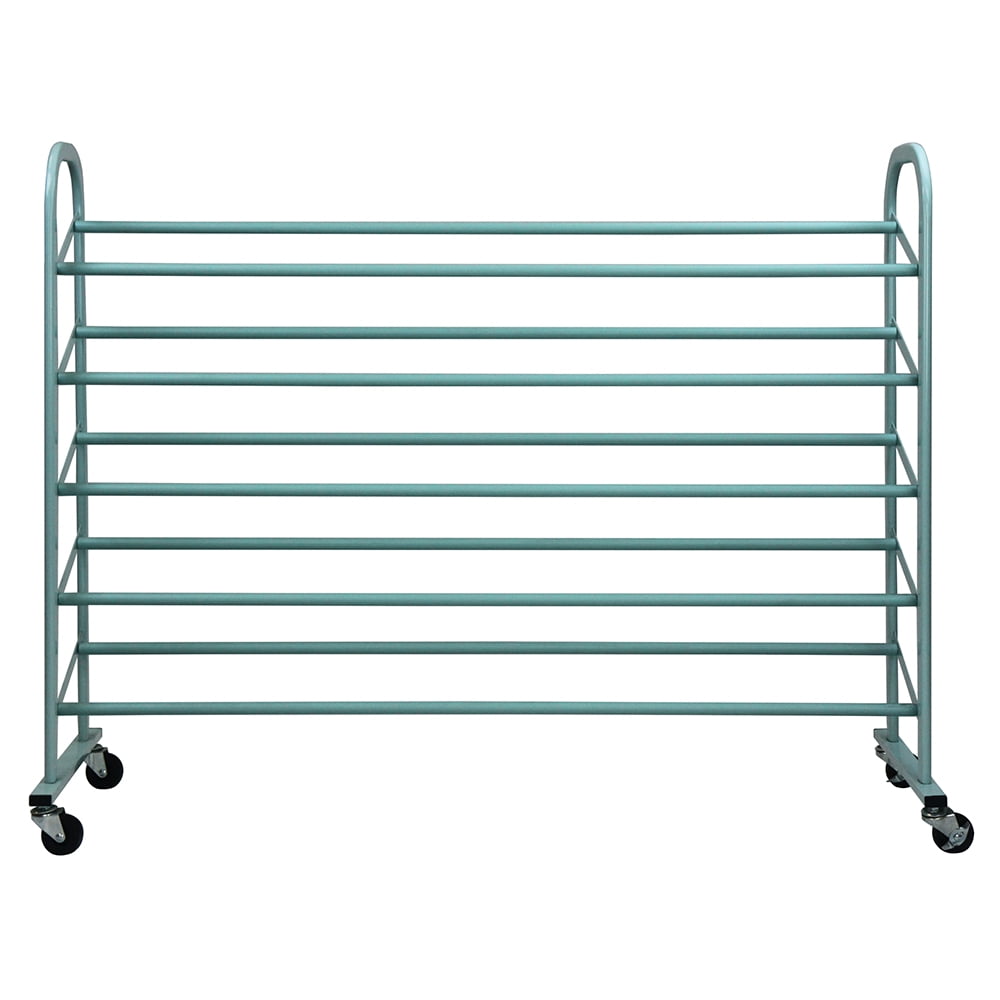 Oceanstar 5SR1606 5-Tier Metal Shoe Rack, Turquoise Color, 43 L x 13.75 W x 34.5 H inches, Fits 18 to 20 Pairs of Shoes