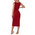 thumbnail image 3 of INSPIRE CHIC Sleeveless Dress for Women's Elegant Square Neck Waisted Ruched Bodycon Evening Party Midi Dresses S Red, 3 of 6
