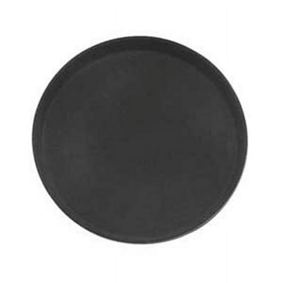 Update International GT-1100BK 11 inch Round Non-Slip Tray- Black