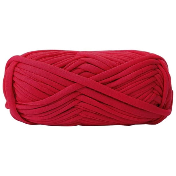 Nvzi 2 piezas de hilo estilo crochet, hilo de cinta, hilo de tejer, hilo de tela grueso (rojo)