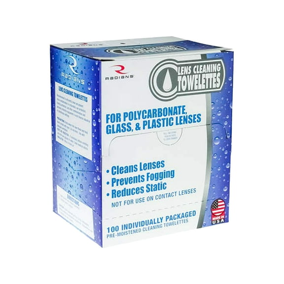 Radians Pre-Moistened Lens Cleaning Wipes 100PK