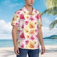 thumbnail image 3 of Balery Watermelon Camisas hawaianas de manga corta para hombre, camisas playeras de corte holgado, camisas de vacaciones con botones,Large, 3 of 7