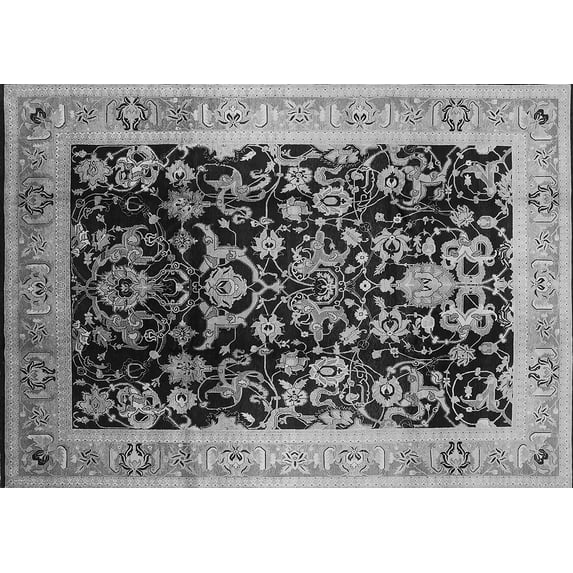 Ahgly Company Indoor Rectangle Oriental Gray Industrial Area Rugs, 2' x 4'