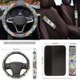 thumbnail image 5 of Yuyamidu Dragonfly Car Seat Cover Full Set of 15 Dahlia Car Floor Mats Steering Wheel Cover Handbrake Cover Set Seatbelt Pad Coasters Auto Accessory for Van Truck, 5 of 6