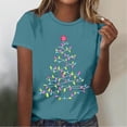 thumbnail image 1 of Puntoco Camiseta/camiseta de manga corta con cuello redondo y estampado floral de moda de verano para mujer, 1 of 4