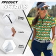 thumbnail image 5 of COEQINE Women Short Sleeve Golf Shirts for St. Patrick's Day Lightweight 1/4 Zip Tennis Activewear Pullover Quick Dry Fit Athletic Tops Shamrock and Irish Flag Stripe Print Sportswear, L, 5 of 7