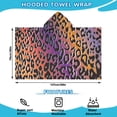 thumbnail image 2 of Purple and Orange Of Leopard Print Hooded Bath Towel，50"x30" for Ages 3 To 12 Kids, Quick Dry Lightweight Soft Microfiber Hood Beach Towel Cover Up for Kids, 2 of 7