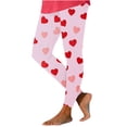 thumbnail image 1 of TaTaai Valentine's Day Heart Print Elastic Breathable Women High Waisted Tight Yoga Leggings Non-see-through Gym Workout Activewear Casual Daily Full Length Pants Gift, 1 of 7