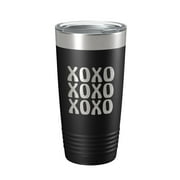 XOXO Tumbler Hugs And Kisses Travel Mug Insulated Laser Engraved Coffee Cup 20 oz Black