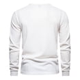 thumbnail image 4 of Men Waffle Henley Shirts Buttons Collar Long Sleeve Casual Pullover Soft Stretch Lightweight Tees Fall Basic Tops, 4 of 5