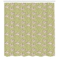 thumbnail image 3 of Cattle Shower Curtain, Composition of Bulls Cows and Flowers in Cartoon Style Cheerful Livestock Theme, Fabric Bathroom Set with Hooks, 69W X 70L Inches, Multicolor, by Ambesonne, 3 of 3