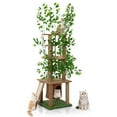 thumbnail image 4 of COZIWOW Cat Tree with Leaves 5-Tier Cat Tower and Cat Condo Scratchers Cat House Indoor Home Decor, Brown, 4 of 20