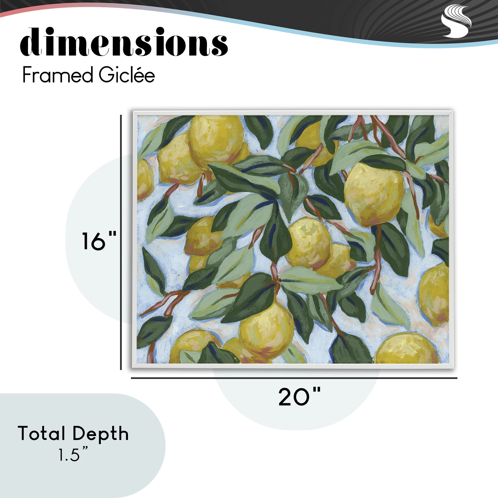 Stupell Industries Summer Citrus Tree White Framed Giclee Art, design by June Erica Vess