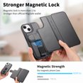 thumbnail image 2 of for iPhone 14 Wallet Case with Card Holder & Detachable Magnetic Case, PU Leather All-Round Protective Cover with RFID Blocking, Stand, Wristband, Support Wireless Charging, Black, 2 of 14
