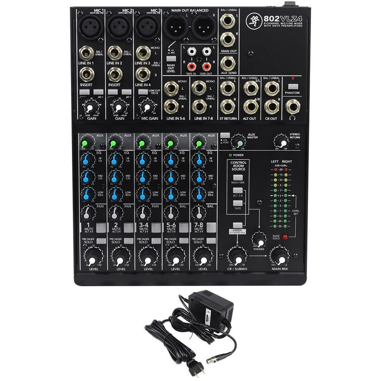 Mackie 802VLZ4 8-channel Compact Analog Low-Noise Mixer w/ 3 Mackie 802VLZ4 8-channel Compact Analog Low-Noise Mixer w/ 3