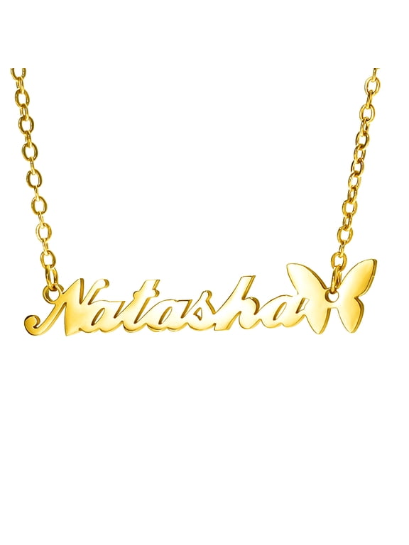 Custom Necklace Butterfly Pendant Stainless Steel Gold Chain Personalized Name Necklaces Choker Jewelry Necklaces for Women