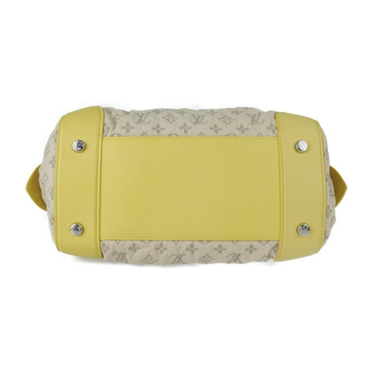 Authenticated Used LOUIS VUITTON Louis Vuitton Speedy Round Handbag M40709  Monogram Denim Leather Jaune Yellow Series Silver Hardware 2WAY Shoulder  Bag Mini Boston 