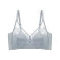 thumbnail image 2 of Ahuyic Womens Bra,Summer Plus Size Bra,Womens Solid Color No- Lace Fixed Wide Straps Womens Daily Bra,Gray,XXL, 2 of 3
