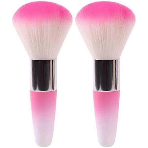2 Pieces Colored Soft Brushes for Nail Art Dust Cleaner