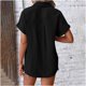 thumbnail image 5 of Suéter de maternidad,Camisa informal con botones para mujer, color liso, manga corta, diseño de manga murciélago, tela suave, cuello redondo para uso diario, sopatenor, 5 of 7