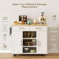 Kitchen Island with Storage Cart Table Rolling Butcher Block on Wheels
