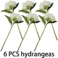 thumbnail image 5 of MINKUROW White Hydrangea Artificial Flowers ,6 Pcs Faux Hydrangea Flowers,Artificial White Hydrangeas Flowers With Stems,Fake Hydrangea White,Silk White Hydrangeas Flowers With Stems for Home Decor, 5 of 5
